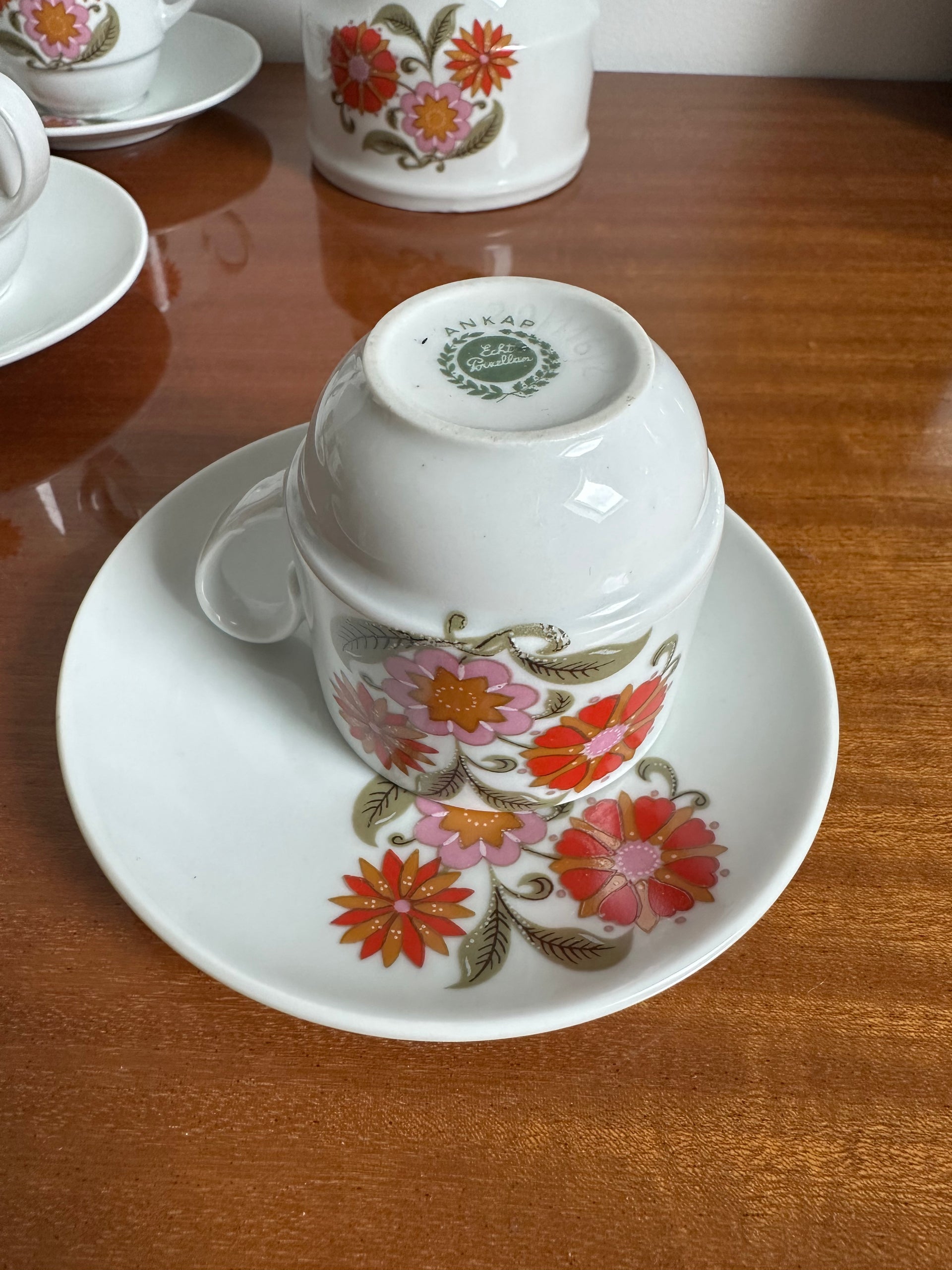 Tasses à café vintage Ankap décor floral
