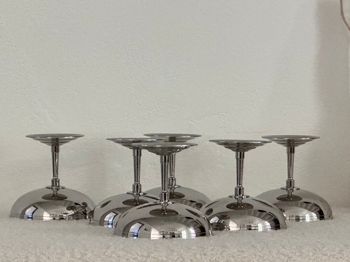 Ensemble de 6 coupes à dessert en inox vintage Remy Letang