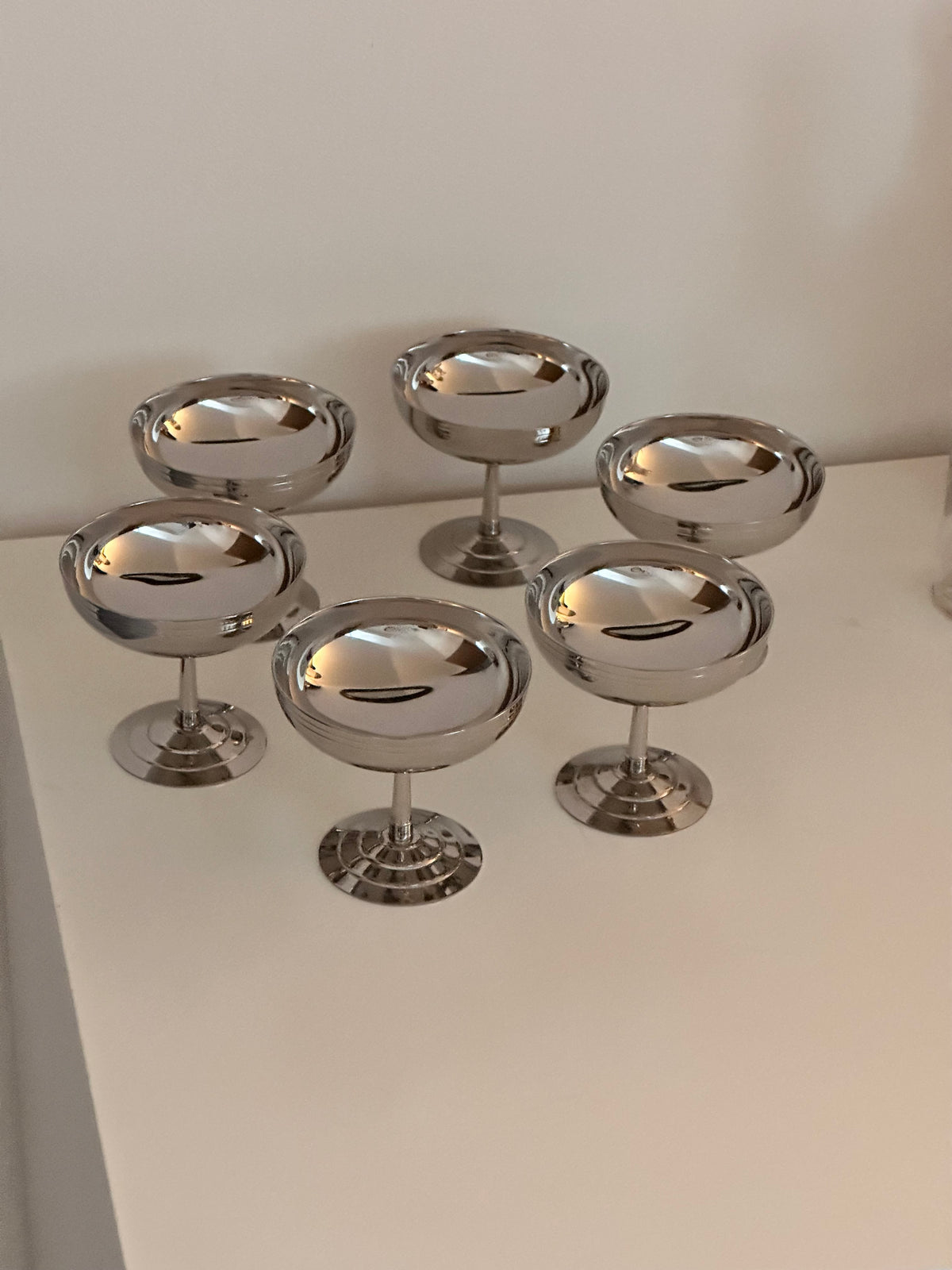 Ensemble de 6 coupes à dessert en inox vintage Remy Letang