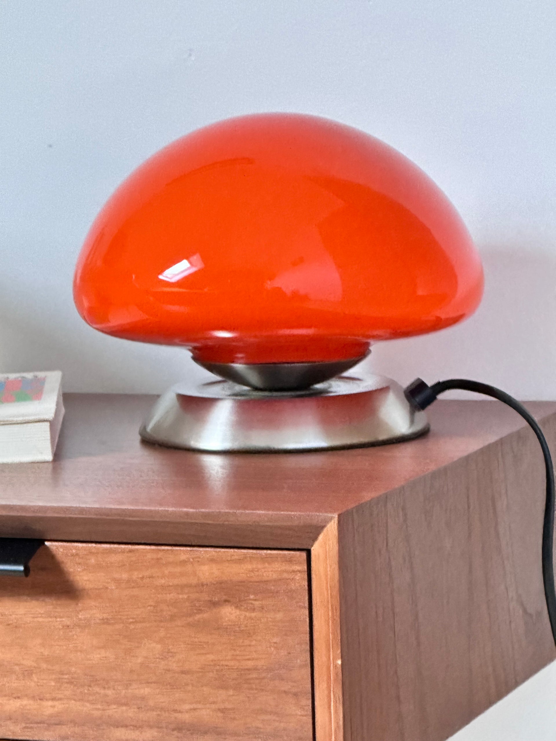Lampe champignon orange vintage