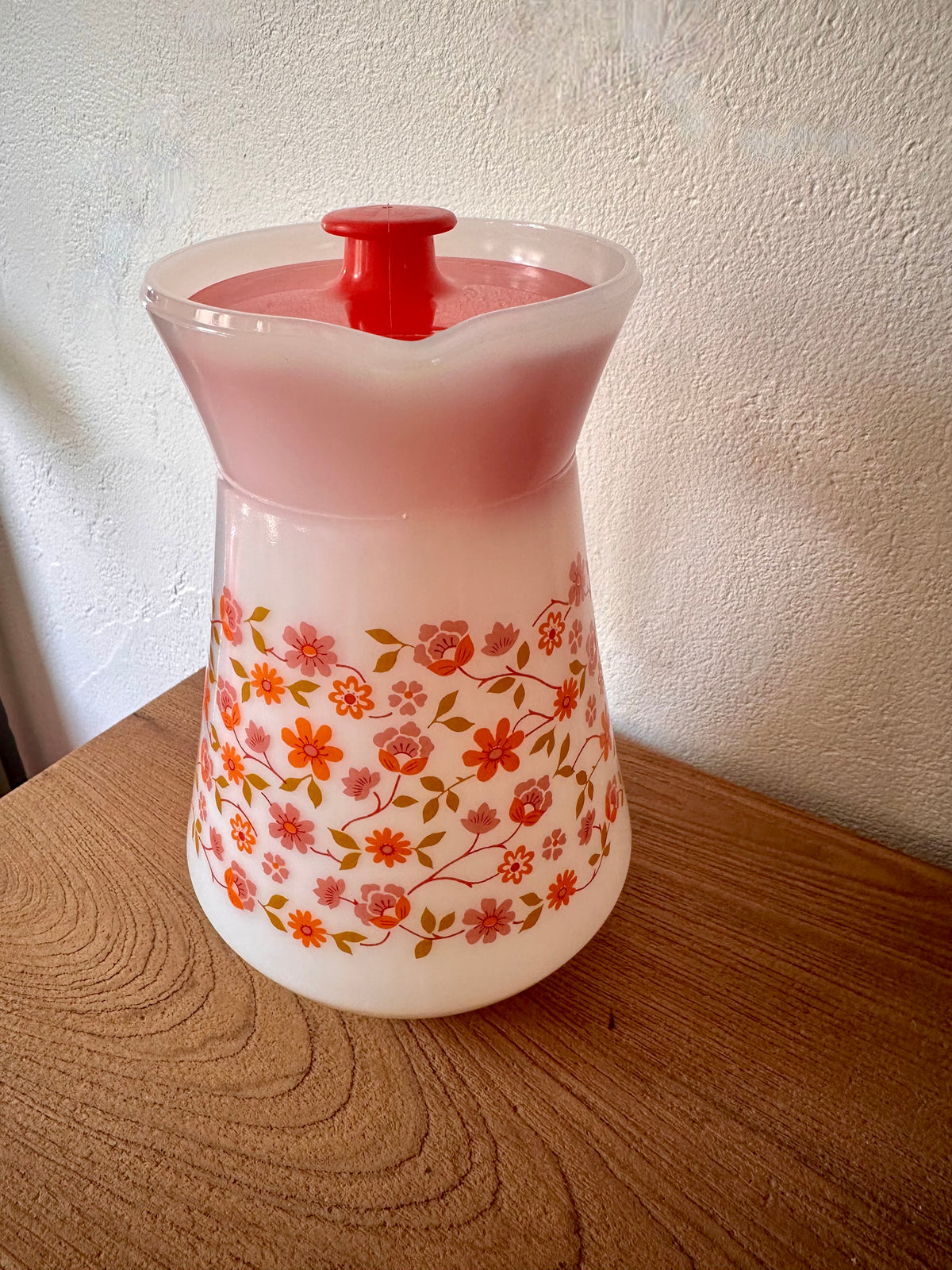 Pichet vintage floral années 70 et ses 2 tasses Esso