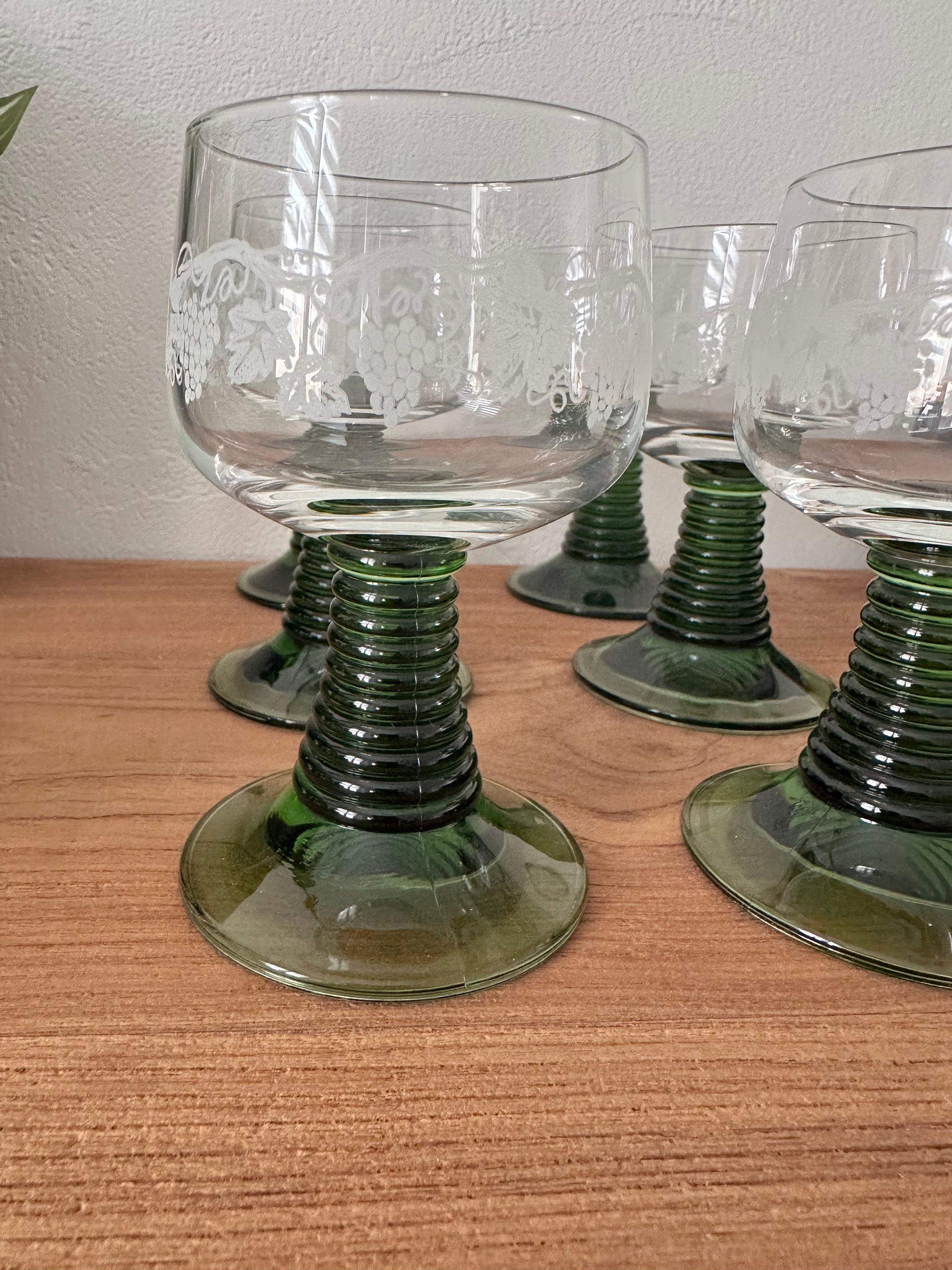 6 verres à pied à vin Alsacien vintage
