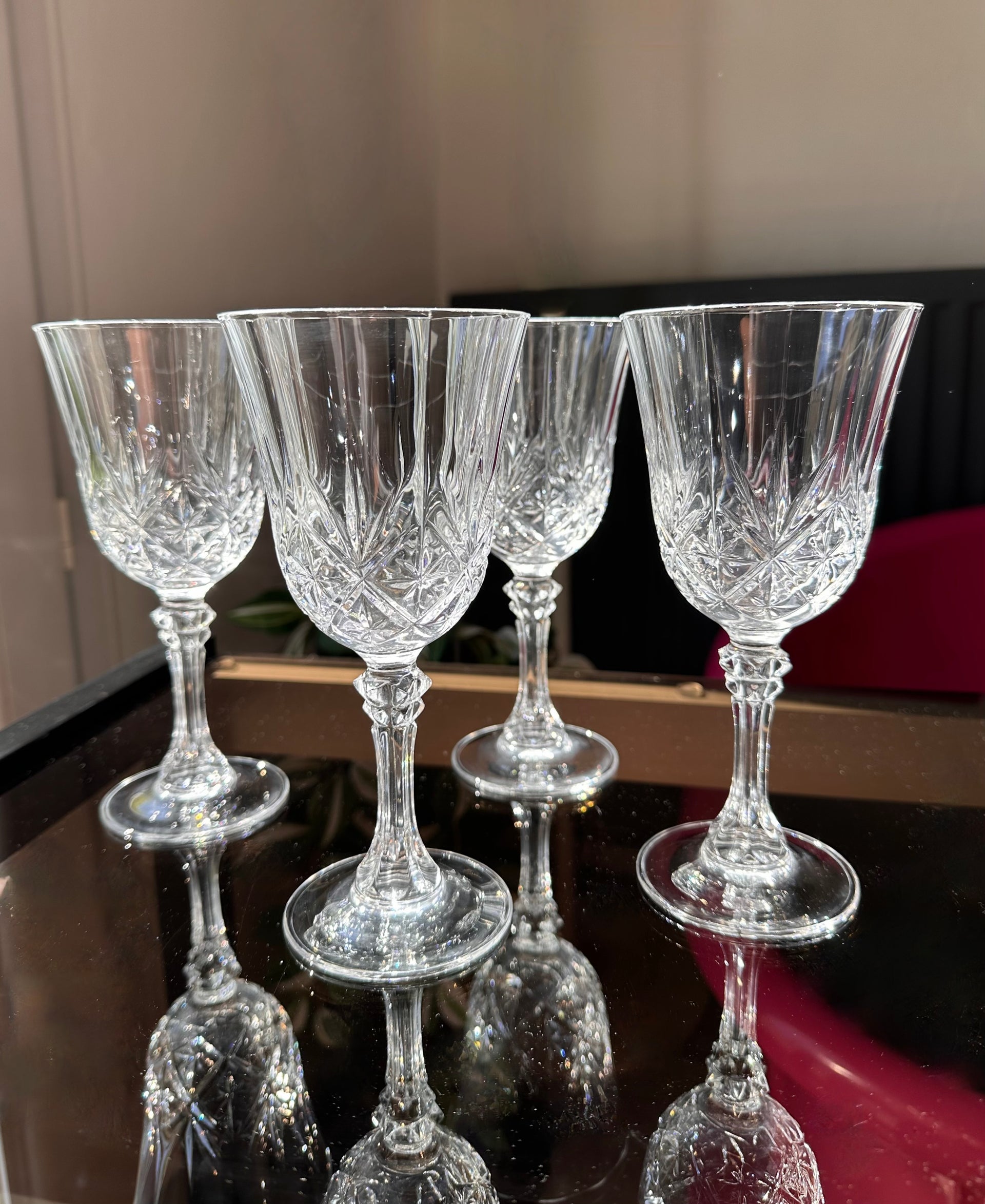 Verres à eau vintage Cristal d'Arques France années 80