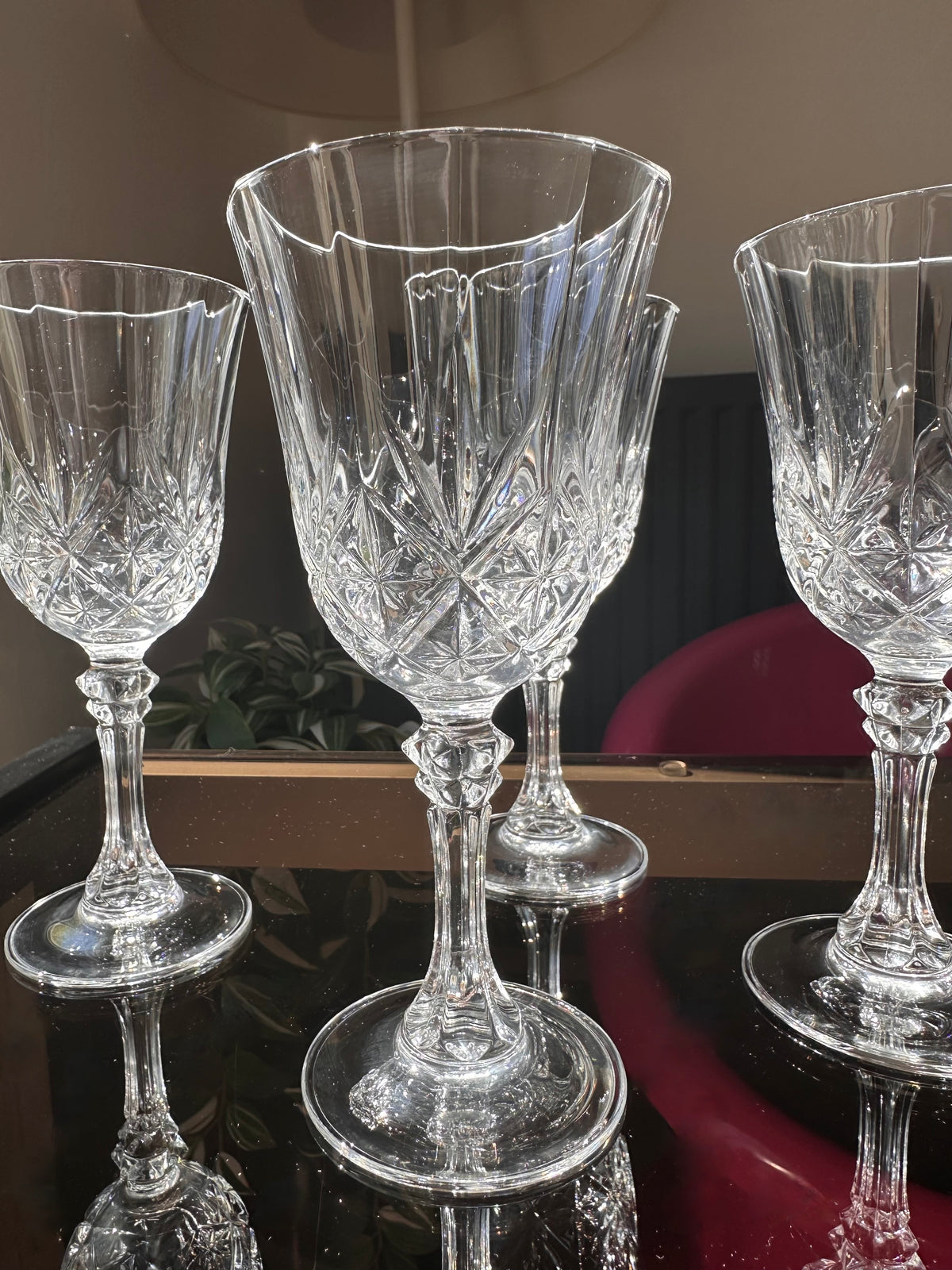 Verres à eau vintage Cristal d'Arques France années 80