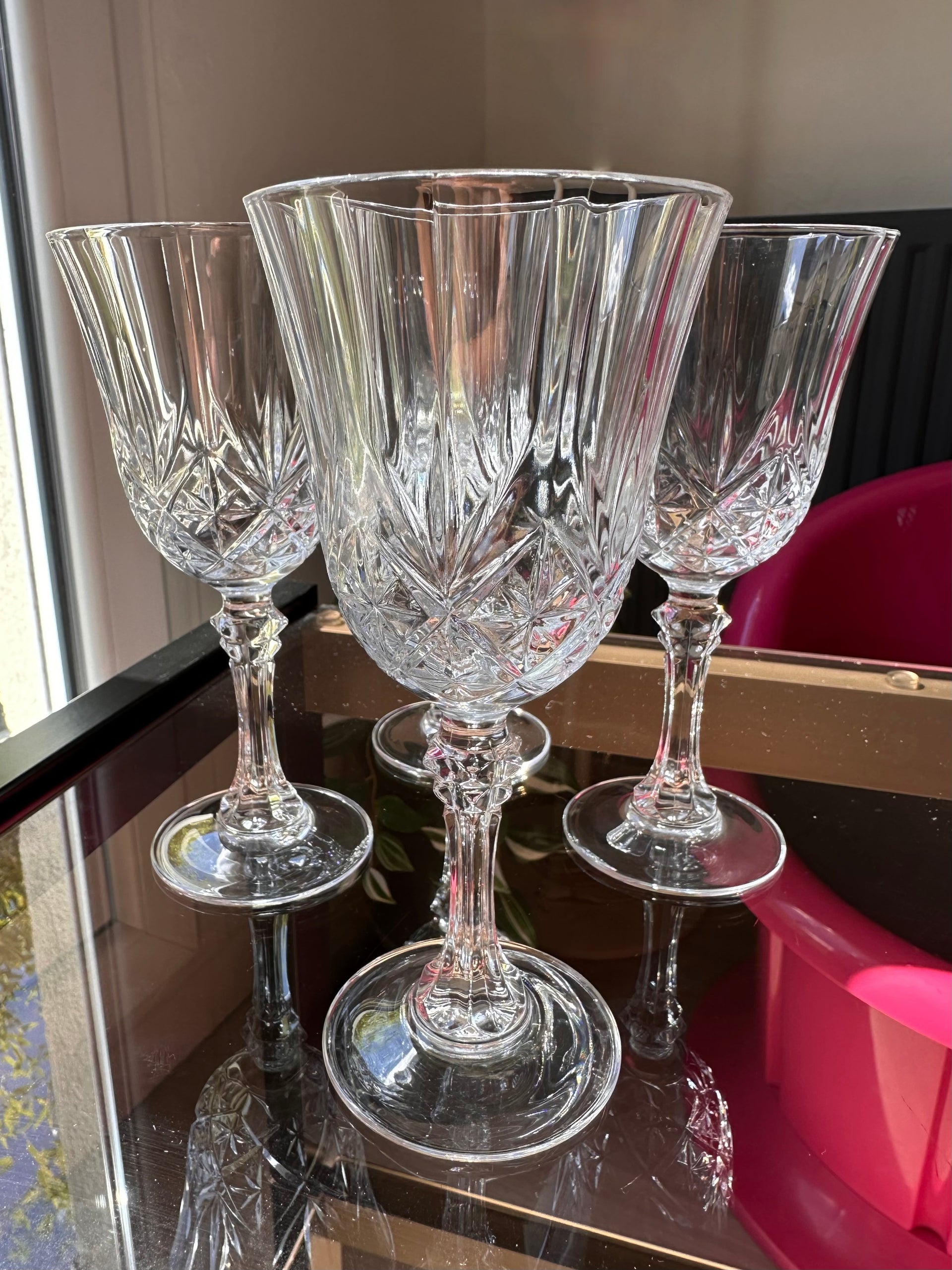 Verres à vin vintage Cristal d'Arques France années 80