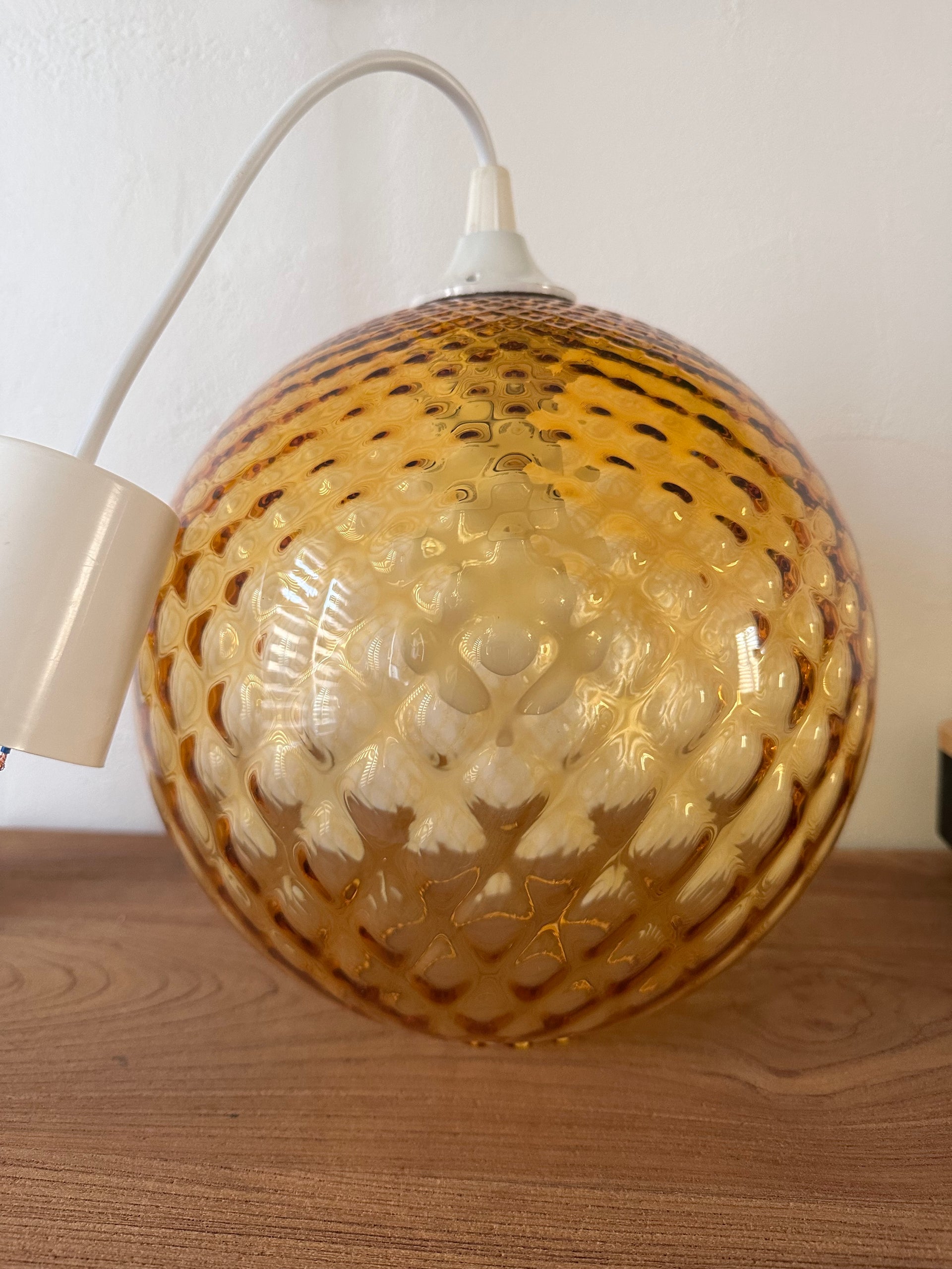 Suspension globe vintage marron