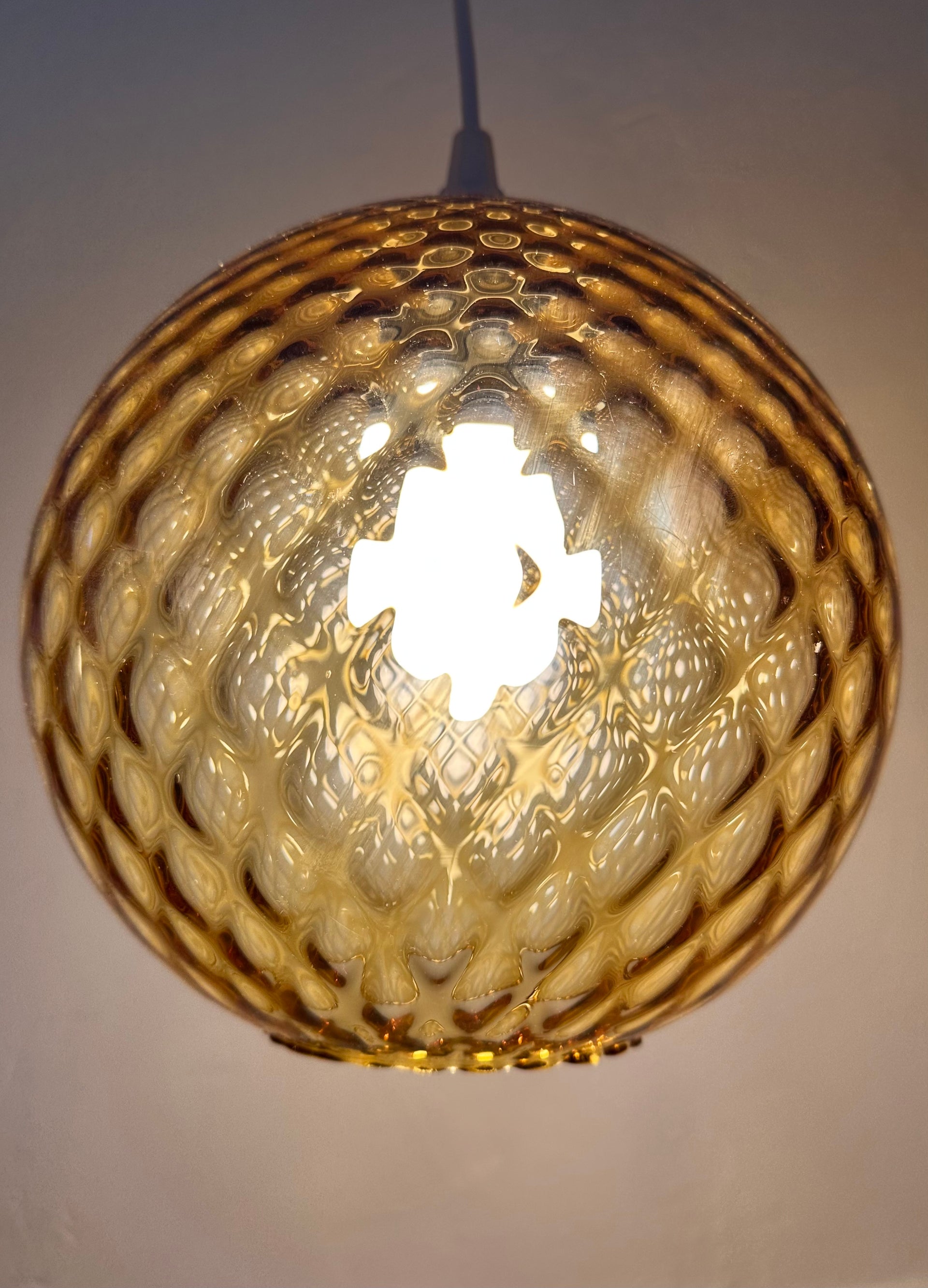 Suspension globe vintage marron