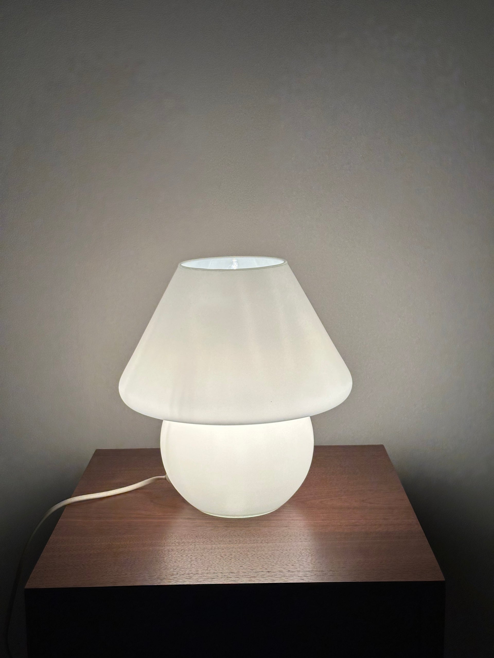 Lampe Champignon vintage blanche