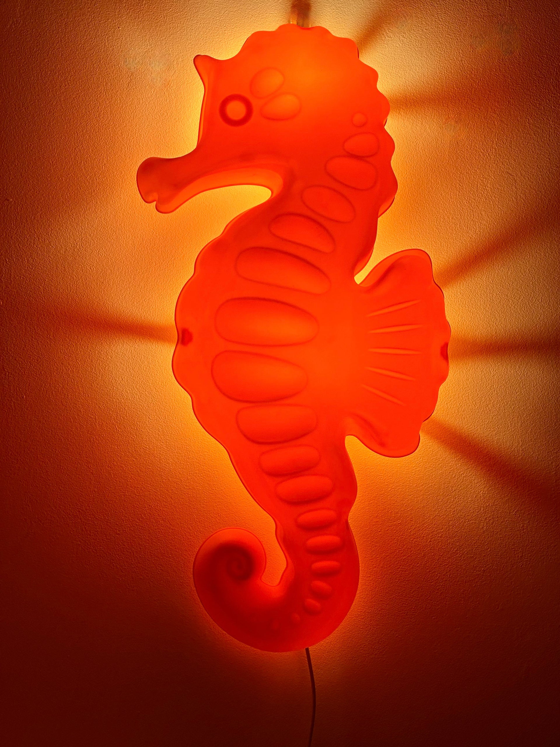 Lampe Ikéa vintage hippocampe orange