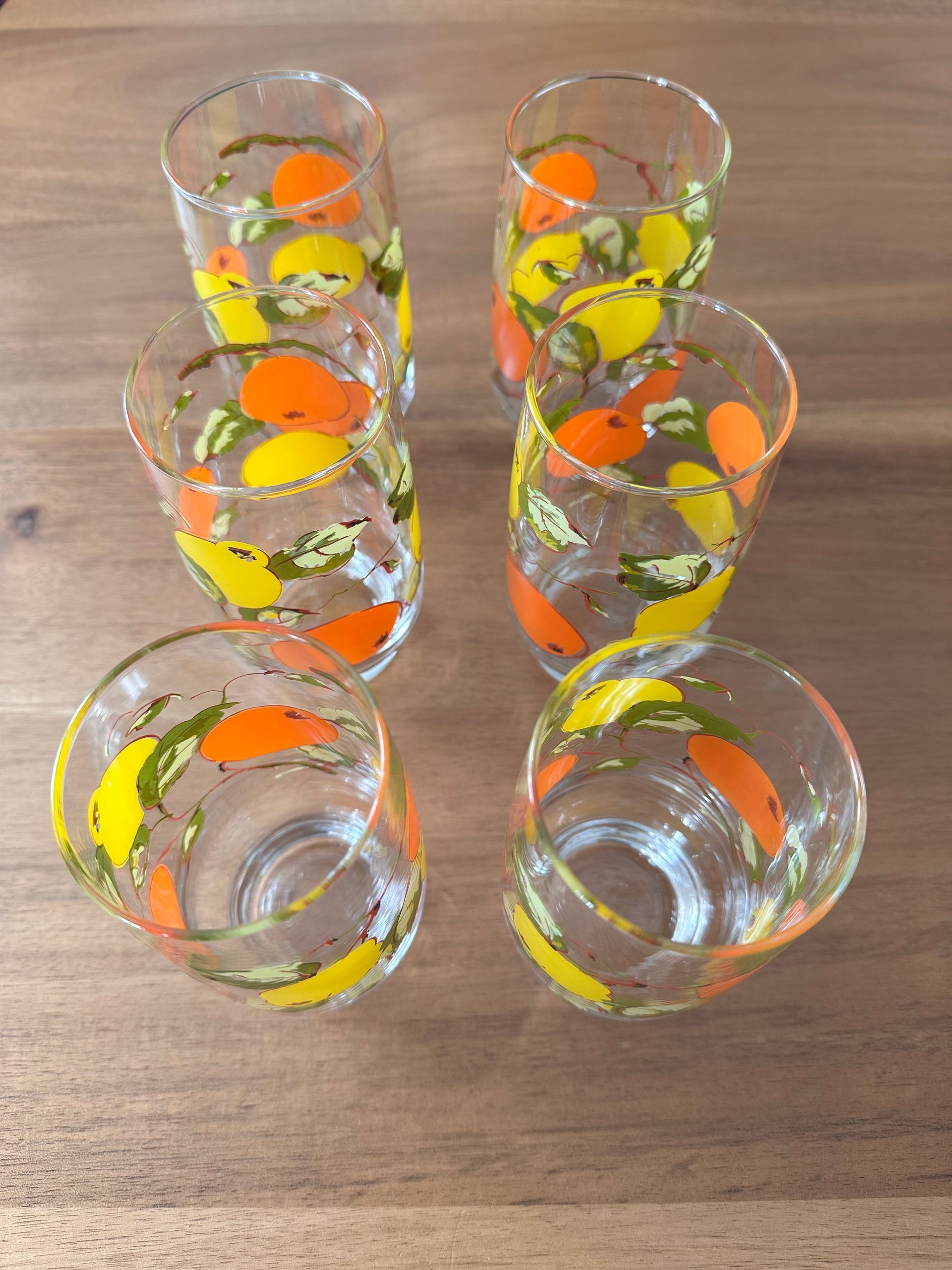 Verres à orangeade vintage citron orange